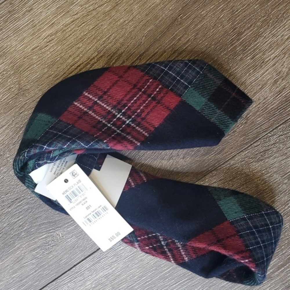 Bar III Black‎ Hemlock Plaid Cotton Skinny Tie